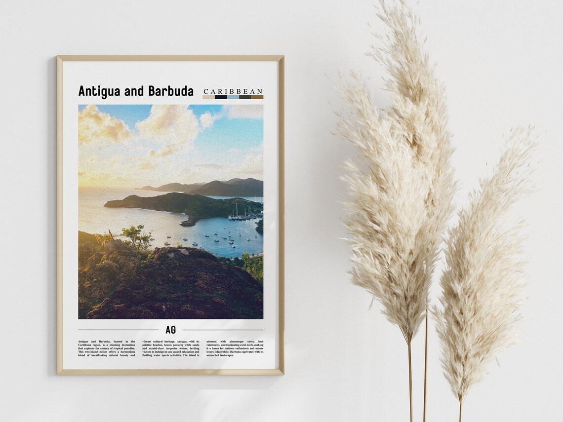 Antigua And Barbuda, Minimal Travel Poster - Image 4