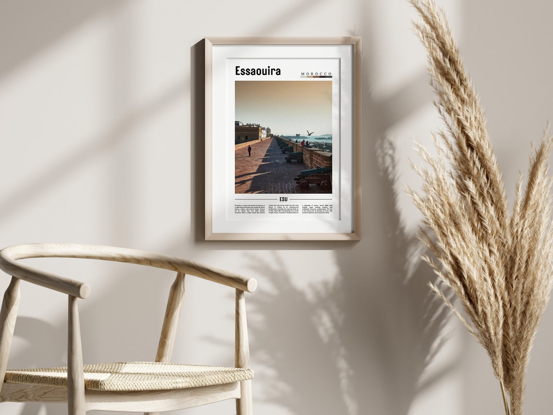 Essaouira Poster Essaouira Print Essaouira Wall Art Minimal Travel Print Travel Destination Oil Painting Poster - Image 2