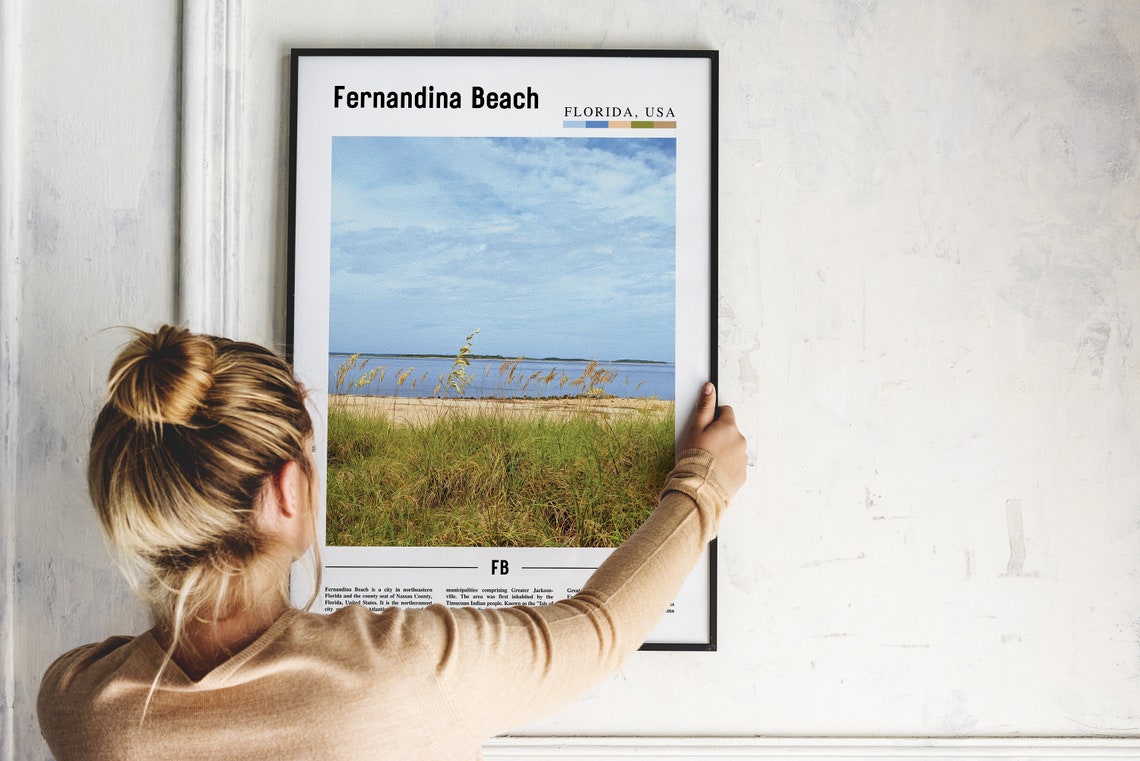 Fernandina Beach Print Fernandina Beach Poster Fernandina Beach Wall Art Oil Painting Poster City Artwork Travel Artwork Travel Wall Art - Image 4