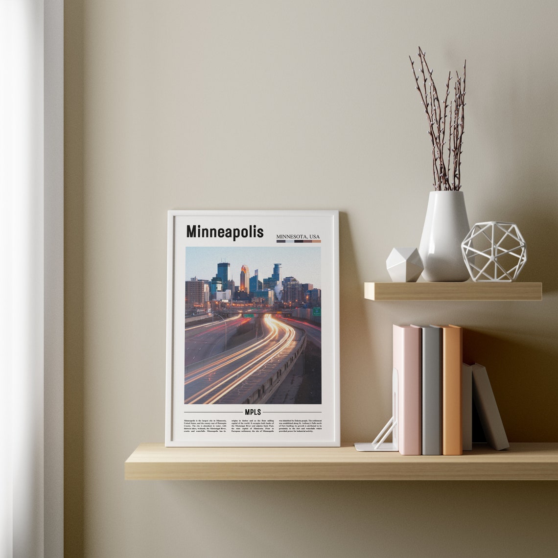 Minneapolis Print Minneapolis Poster Minneapolis Wall Art Oil Painting Poster City Print City Artwork Travel Artwork Travel Wall Art - Image 3