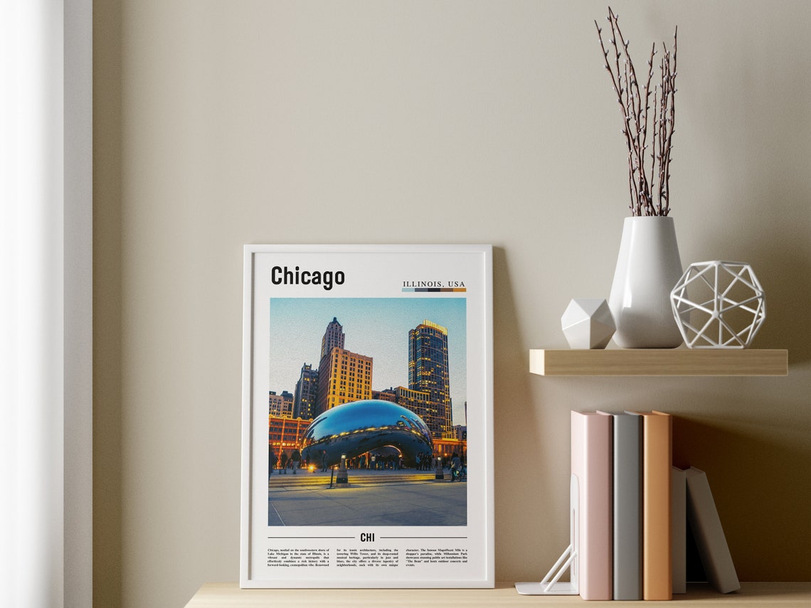 Chicago Print Chicago Poster Chicago Wall Art United States Photo United States Poster United States Print - Image 3
