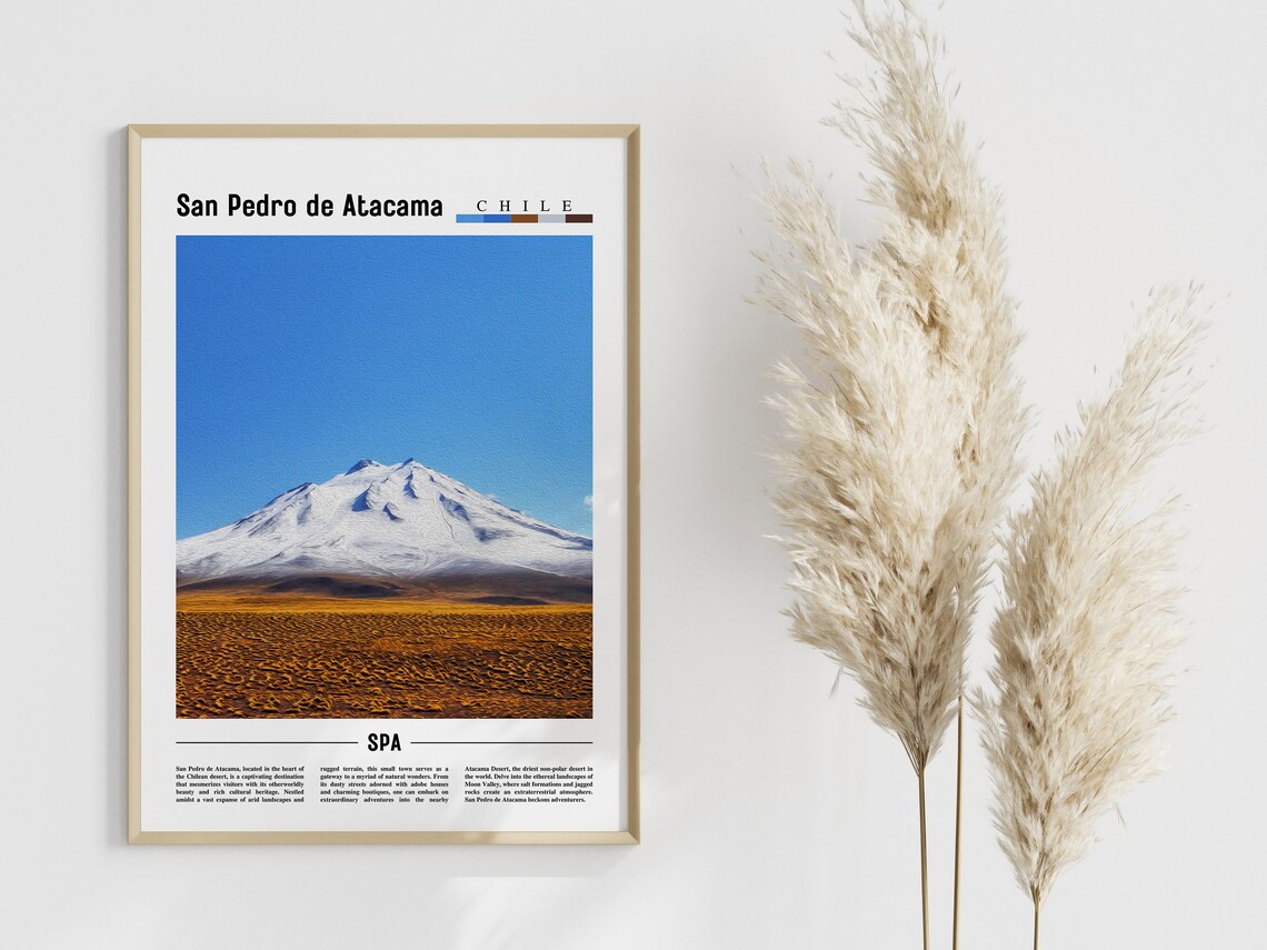 San Pedro De Atacama Poster San Pedro De Atacama Print San Pedro De Atacama Wall Art Minimal Travel Print Oil Painting Poster - Image 4