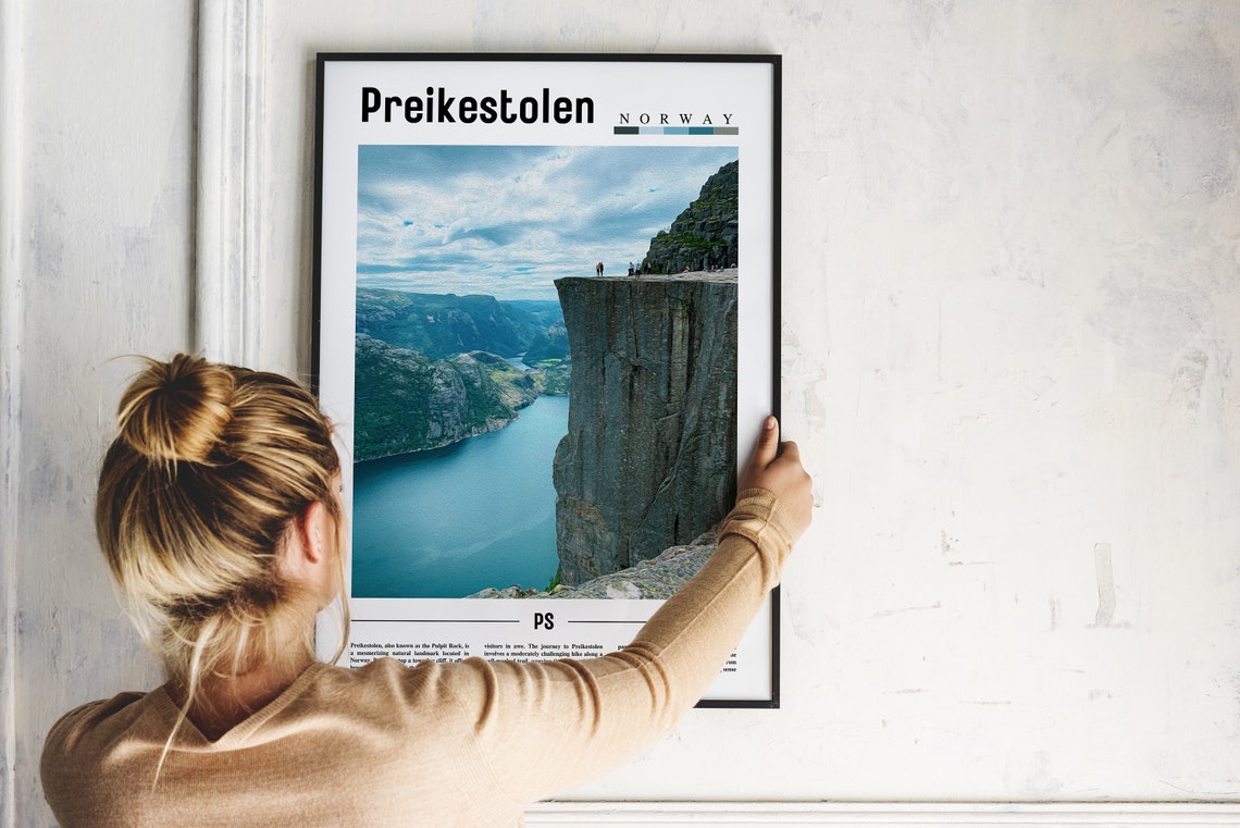 Preikestolen Poster Preikestolen Print Preikestolen Wall Art Europe Photo Europe Poster Europe Print Travel Poster - Image 5