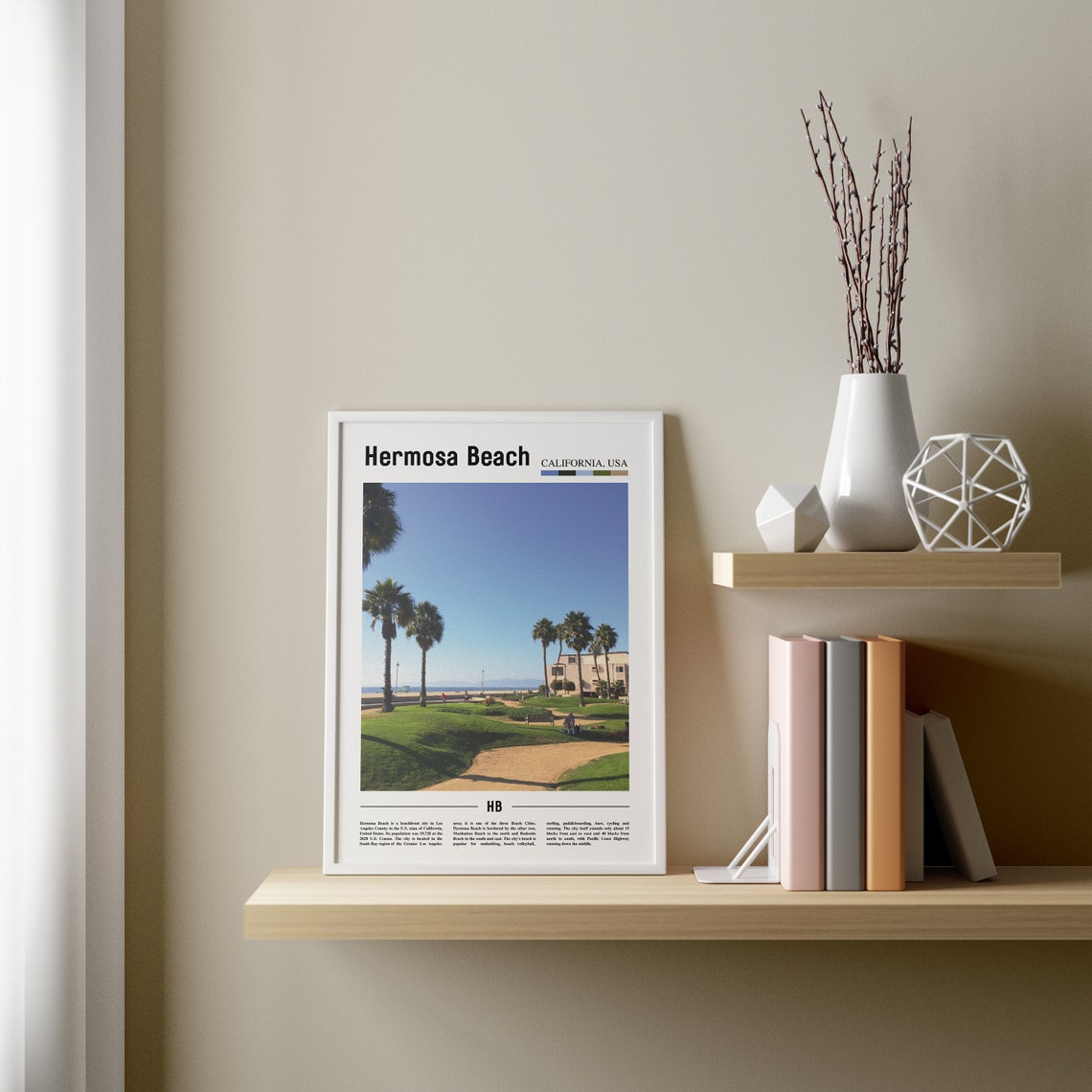 Hermosa Beach Print Hermosa Beach Poster Hermosa Beach Wall Art Oil Painting Poster Colorful City Print City Artwork Travel Wall Art - Image 4