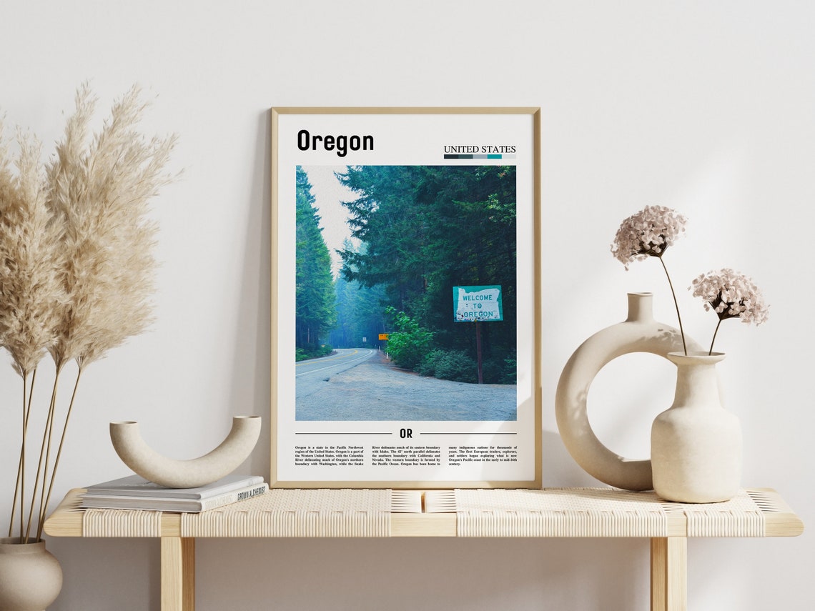 Oregon Poster Oregon Print Oregon Wall Art United States Photo United States Poster United States Print - Image 5