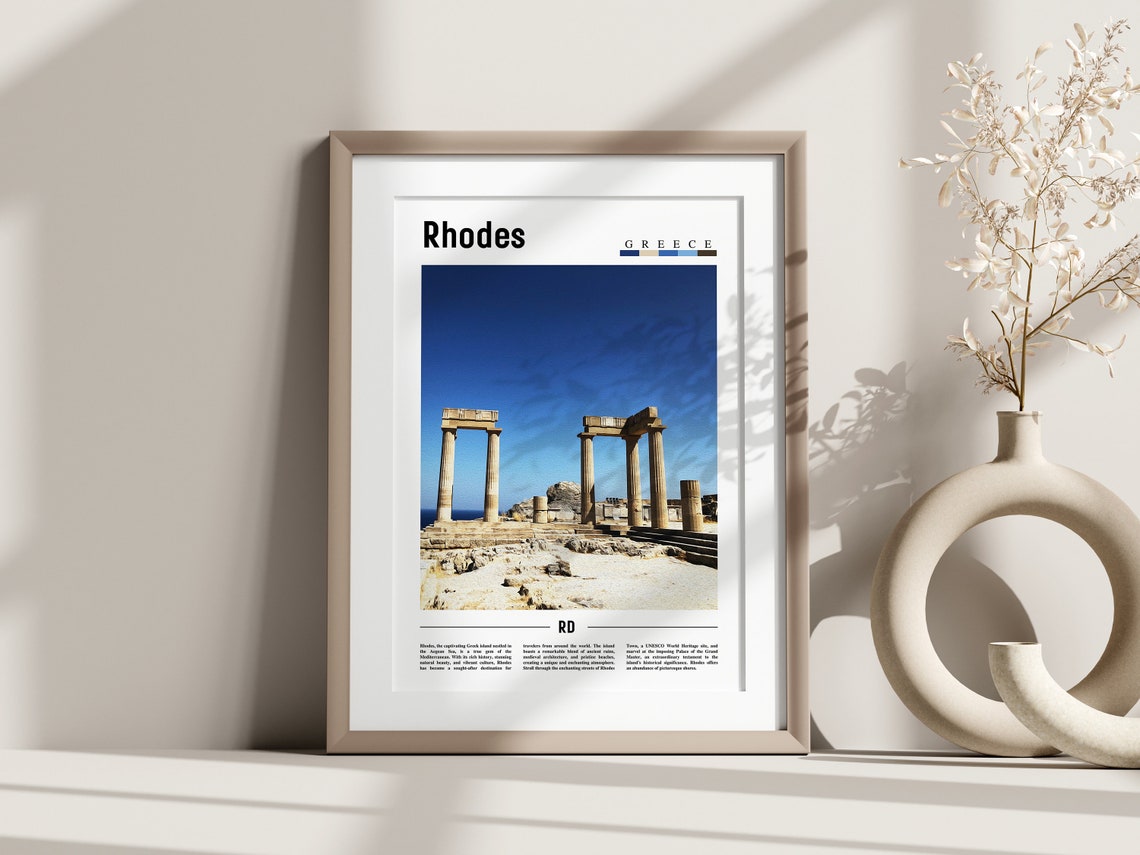 Rhodes Travel Poster, Europe Photo - Image 3