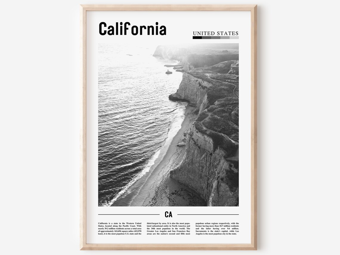 California Poster, Minimal Travel Poster