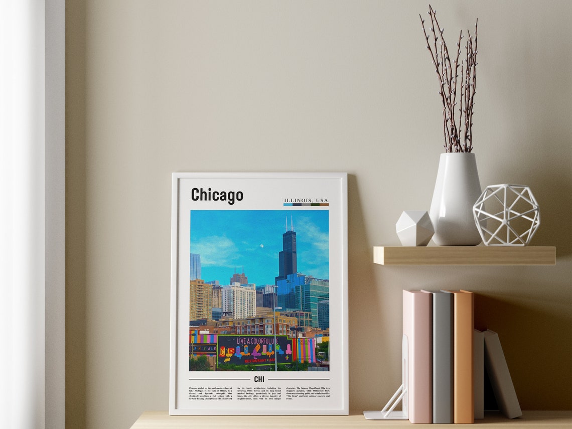Chicago Print Chicago Poster Chicago Wall Art United States Photo United States Poster United States Print - Image 3