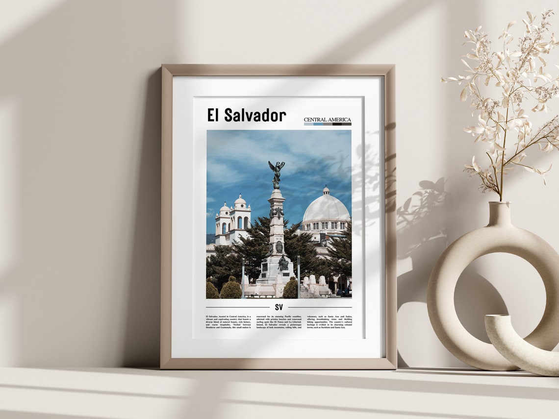 El Salvador Poster El Salvador Print El Salvador Wall Art Central America Poster Central America Print Travel Poster - Image 3