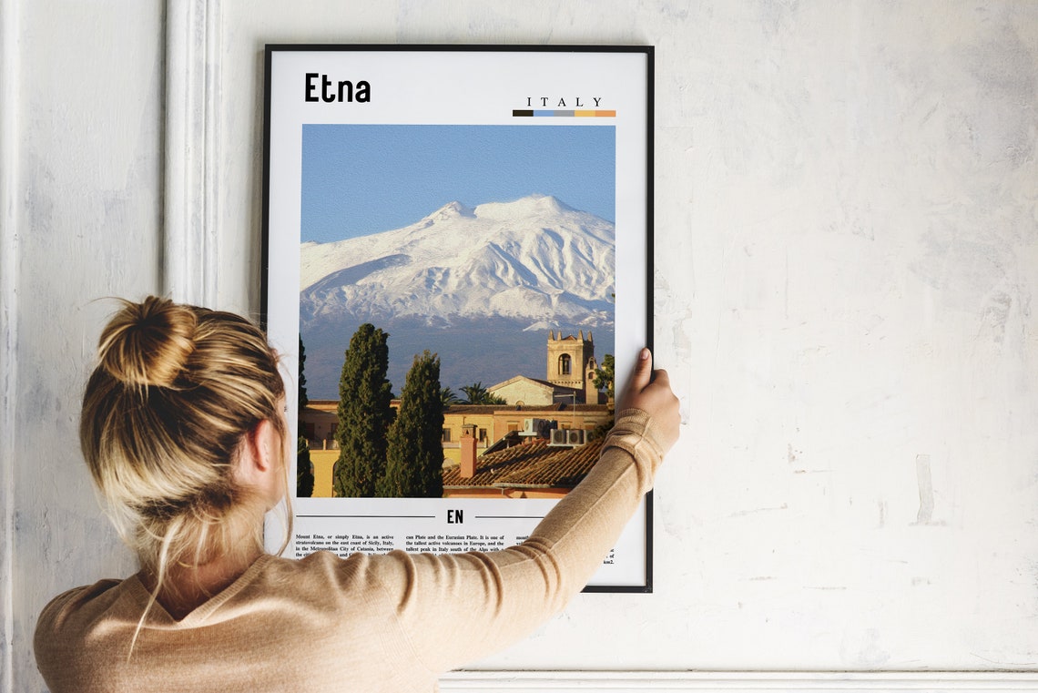 Etna Print Etna Poster Etna Wall Art Italy Photo Italy Poster Italy Print Italy Wall Art Minimal Travel Poster - Image 5