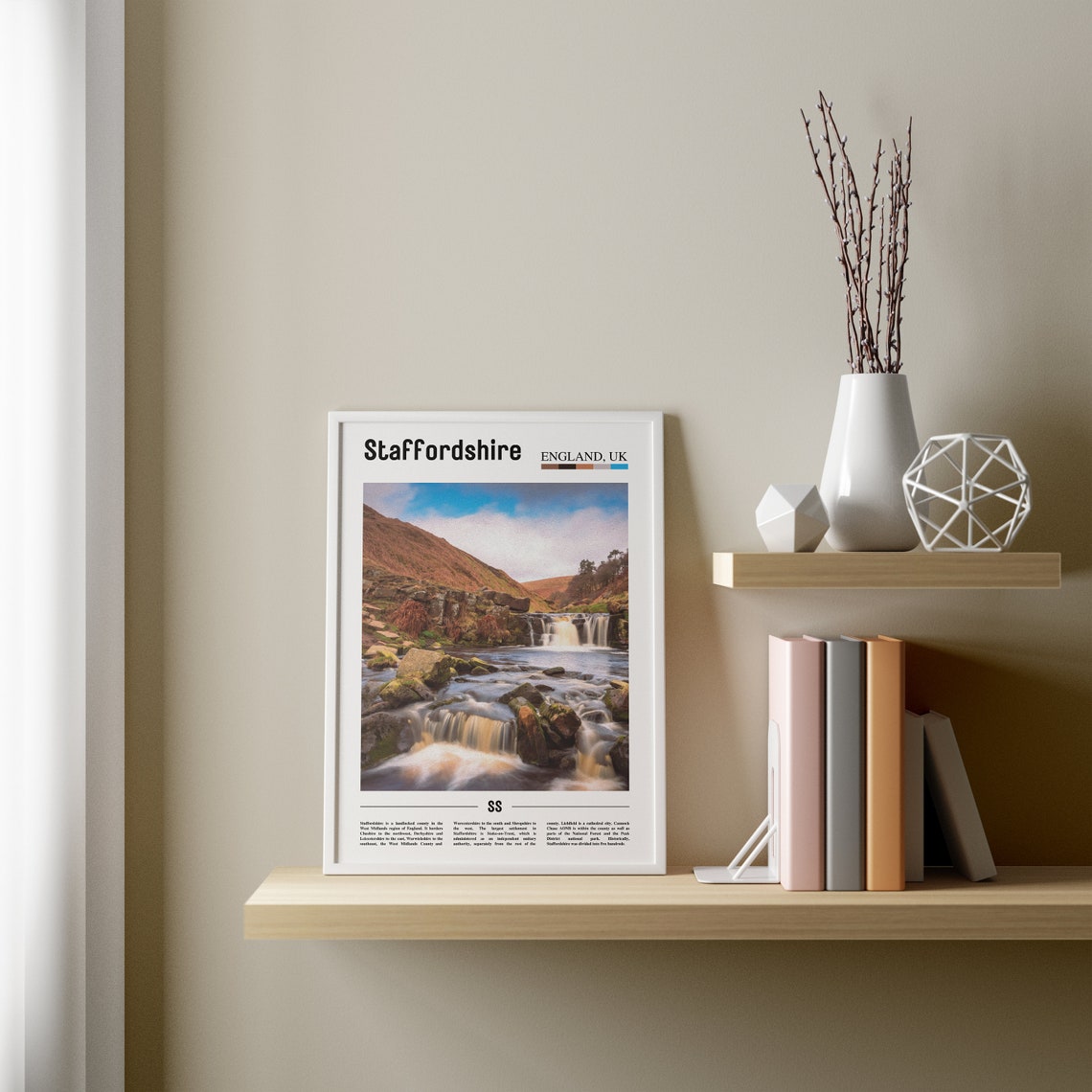Staffordshire Print Staffordshire Poster Staffordshire Wall Art Oil Painting Poster City Print City Artwork Travel Artwork Travel Art - Image 3