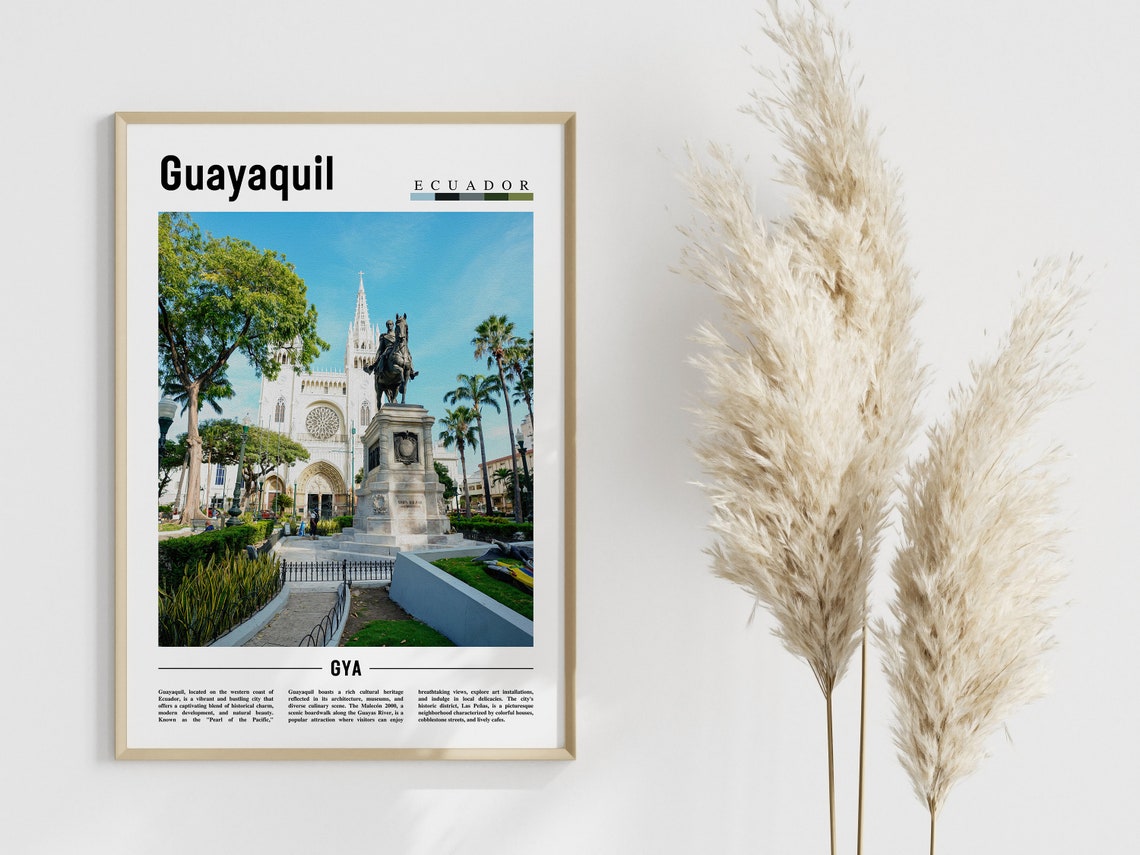 Guayaquil Poster Guayaquil Print Guayaquil Wall Art South America Poster South America Print Travel Poster - Image 4