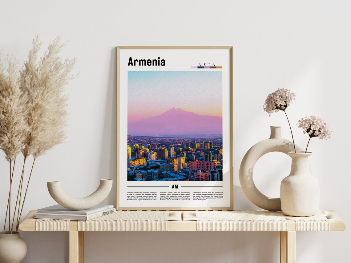 Armenia Minimal Travel Poster, Asia Art Print - Image 6