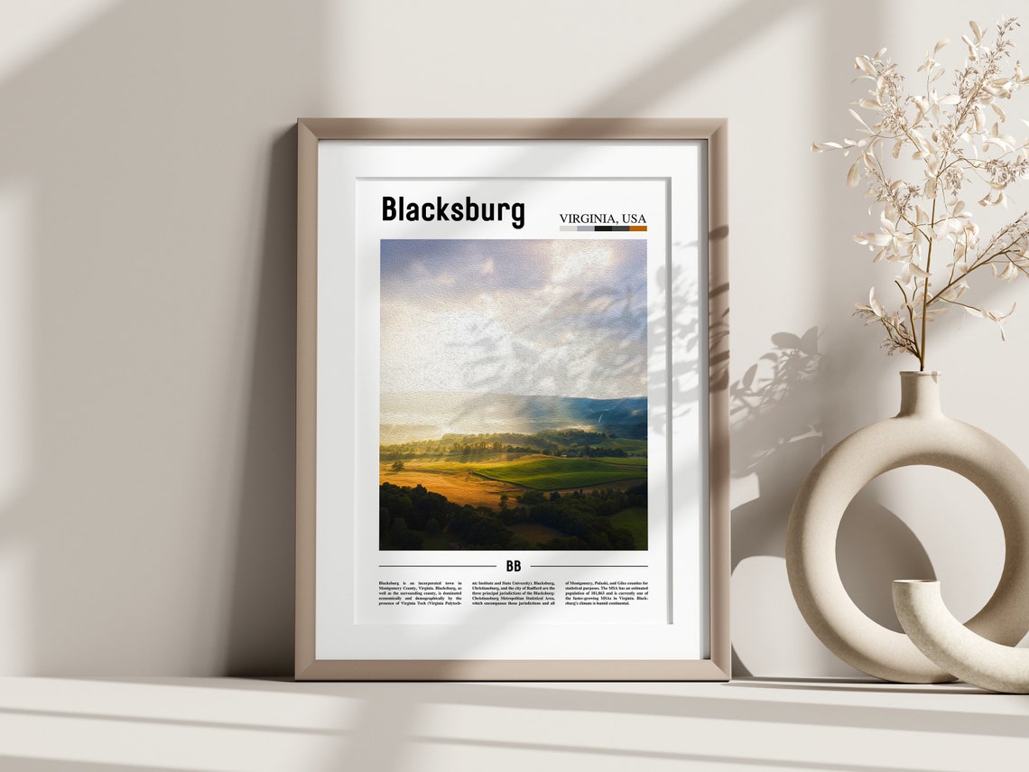 Blacksburg Poster Blacksburg Print Blacksburg Wall Art United States Photo United States Poster United States Print - Image 2