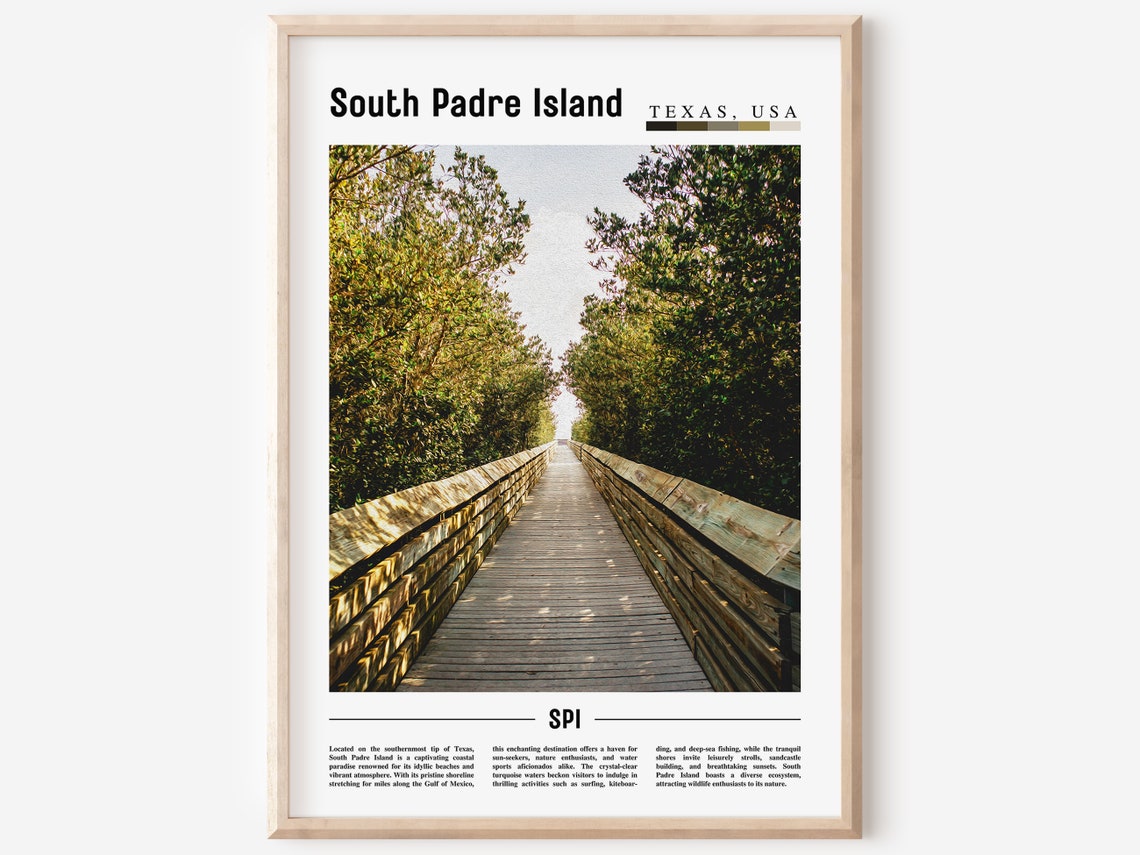 South Padre Island Poster South Padre Island Print South Padre Island Wall Art Minimal Travel Print Oil Painting Poster