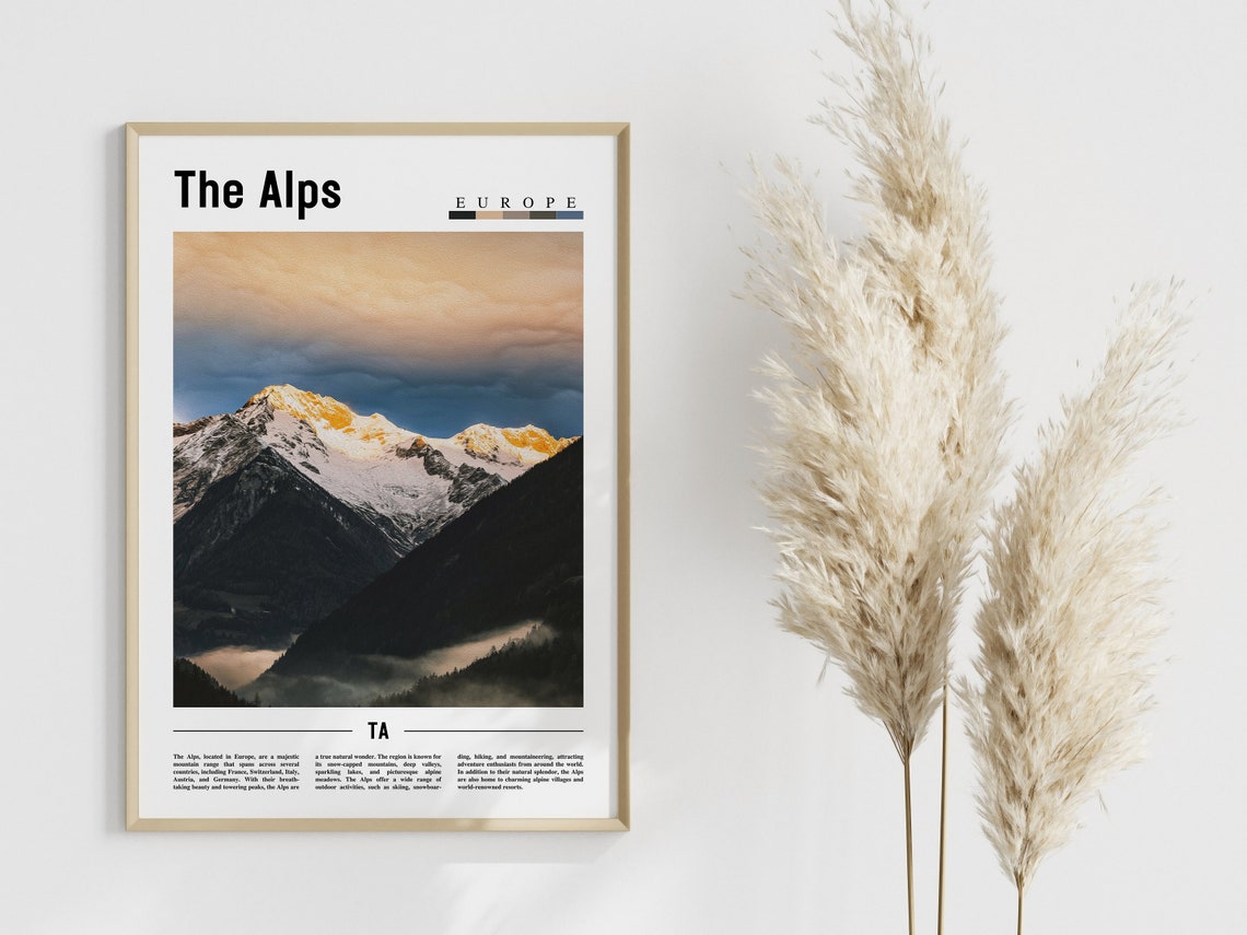 The Alps Poster The Alps Print The Alps Wall Art Europe Photo Europe Poster Europe Print Travel Poster - Image 4