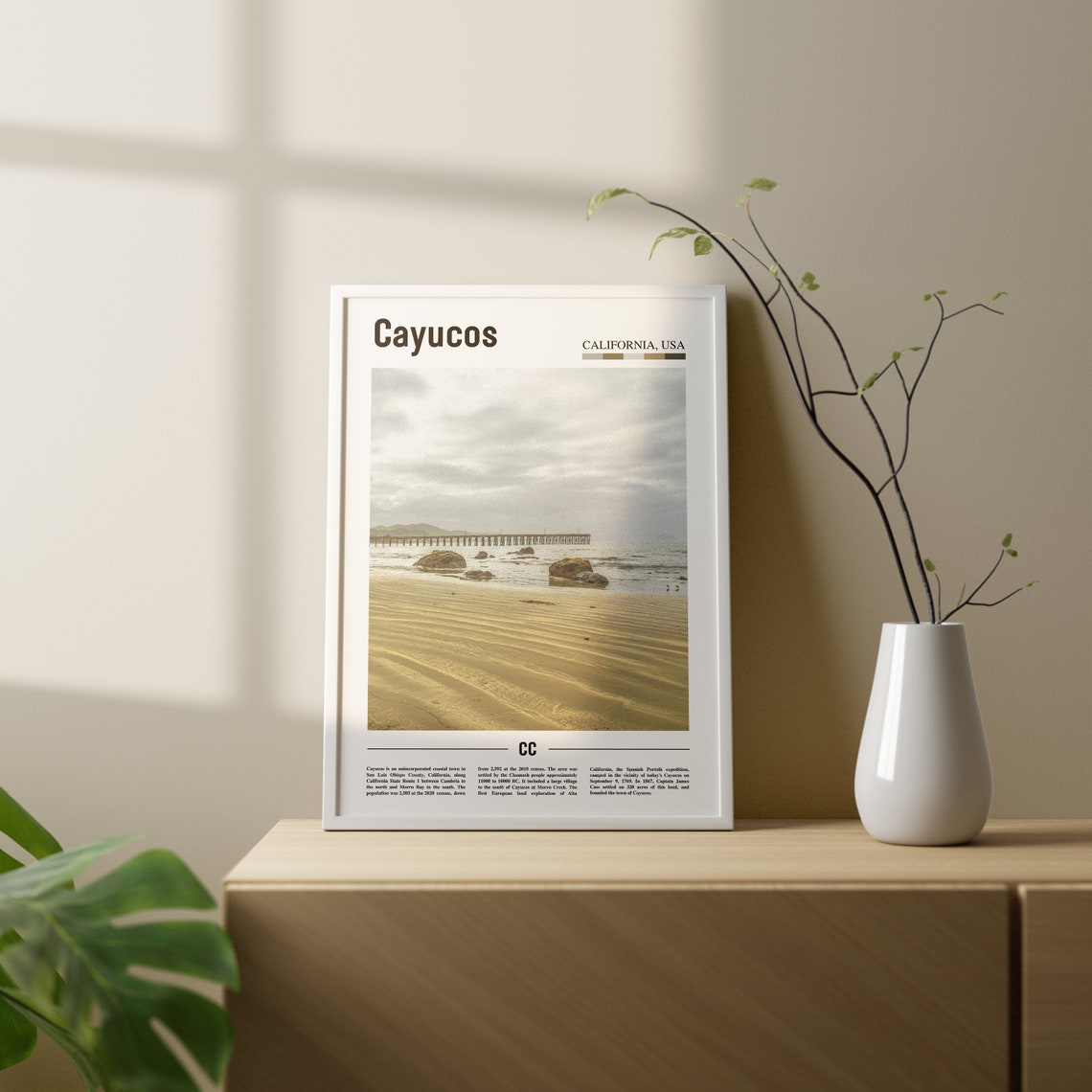 Cayucos Print Cayucos Poster Cayucos Wall Art Oil Painting Poster Colorful City Print City Artwork Travel Artwork Travel Wall Art - Image 3