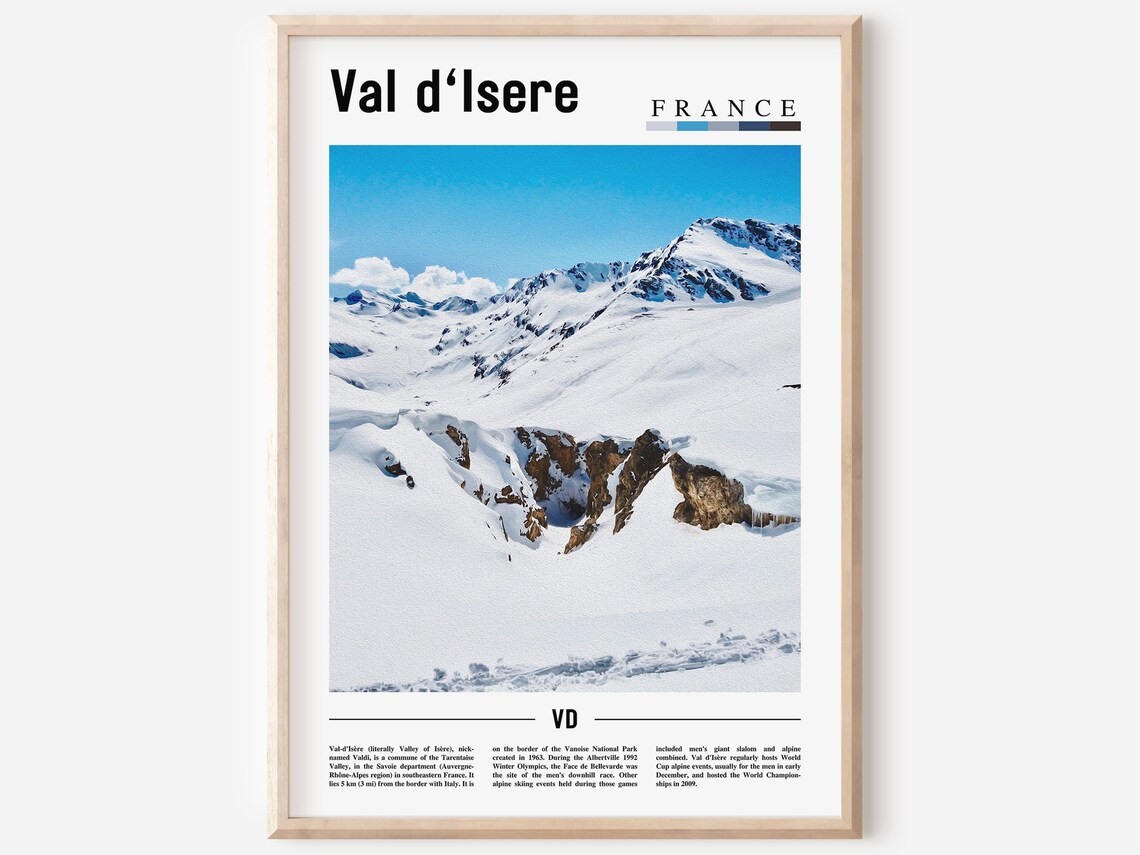 Val Disere Minimal Travel Poster, Oil Painting
