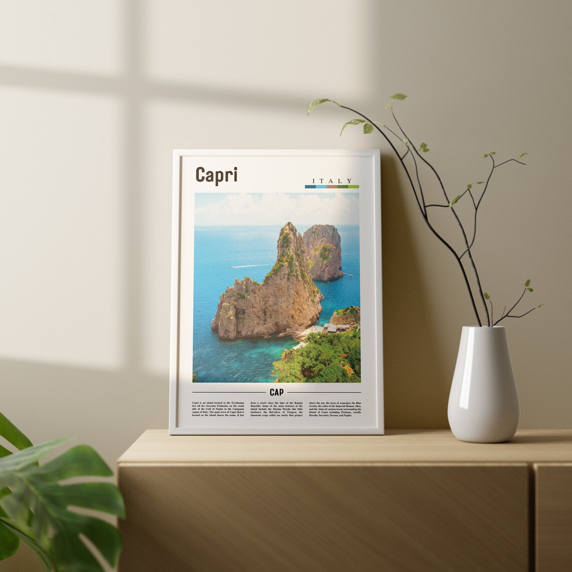 Capri Print Capri Poster Capri Wall Art Italy Photo Italy Poster Italy Print Italy Wall Art Minimal Travel Poster - Image 3