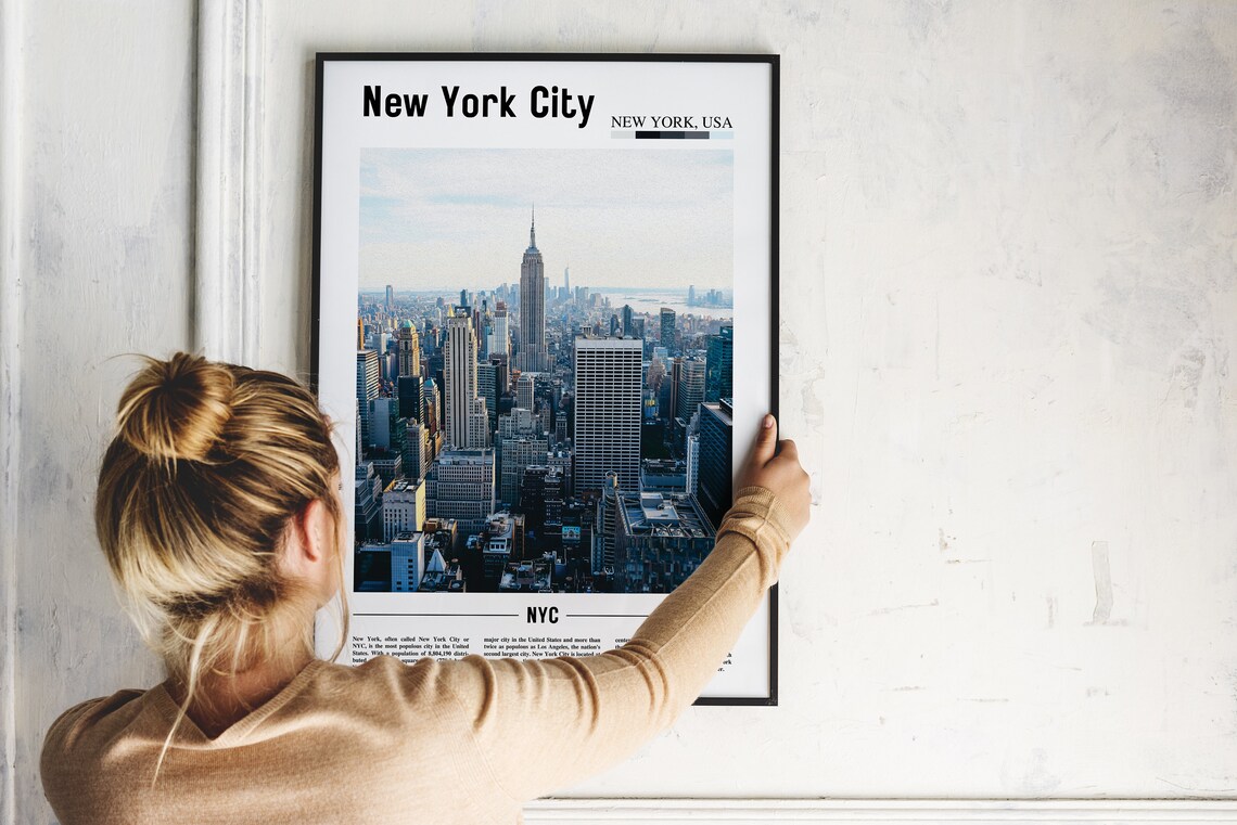 New York City Travel Poster, Oil Painting - Image 5