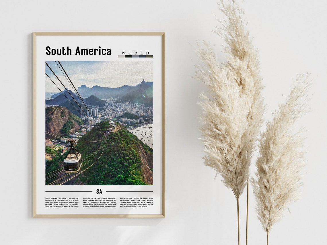 South America Poster South America Print South America Wall Art Europe Photo Europe Poster Europe Print Travel Poster - Image 3