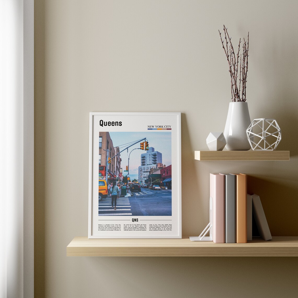 Queens Oil Painting Poster, Colorful City Artwork - Image 3