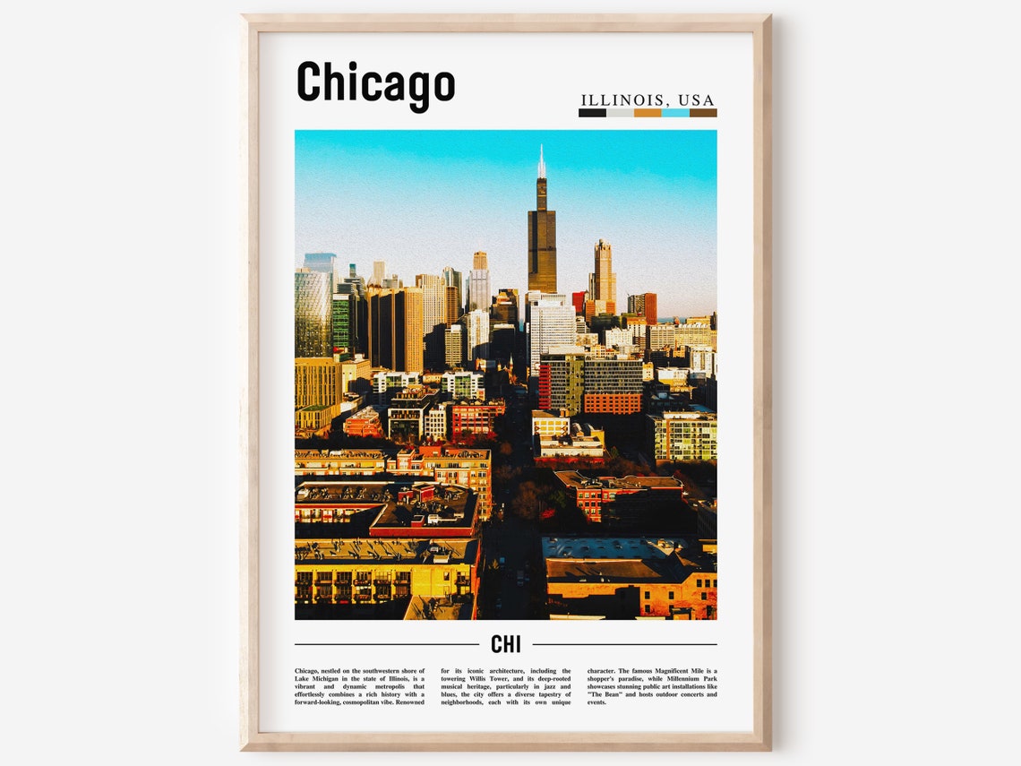 Chicago Print Chicago Poster Chicago Wall Art United States Photo United States Poster United States Print