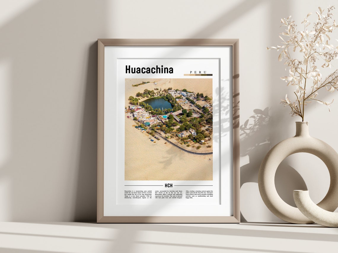 Huacachina Poster Huacachina Print Huacachina Wall Art South America Poster South America Print Travel Poster - Image 3