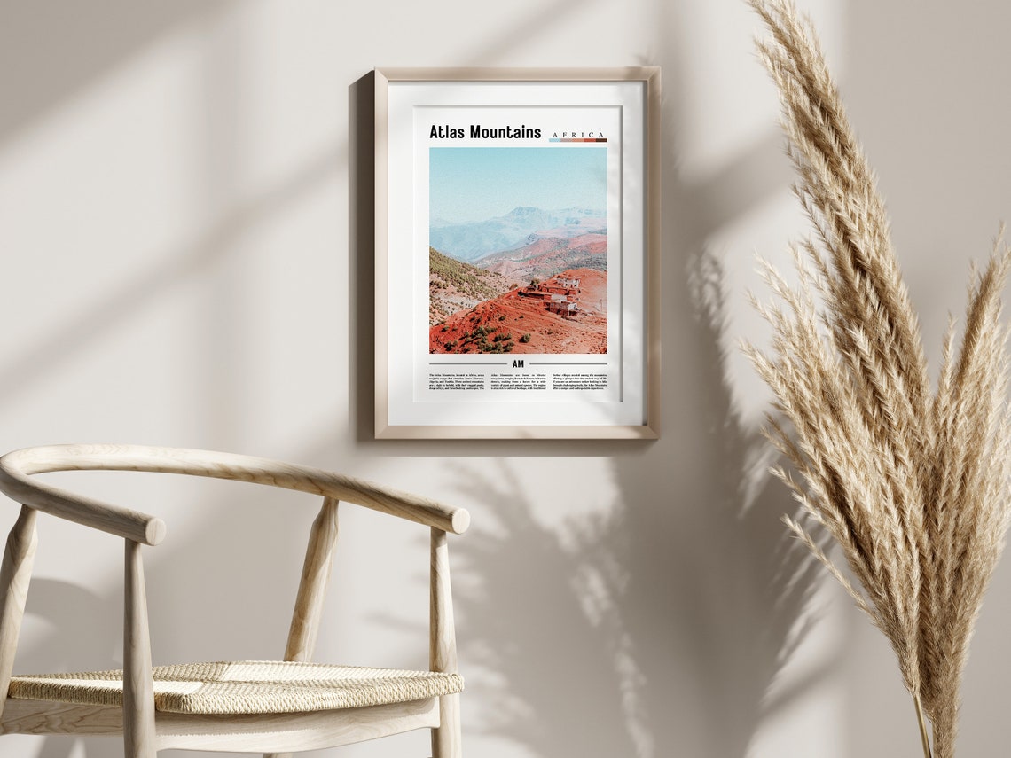 Atlas Mountains Minimal Travel Poster - Image 2