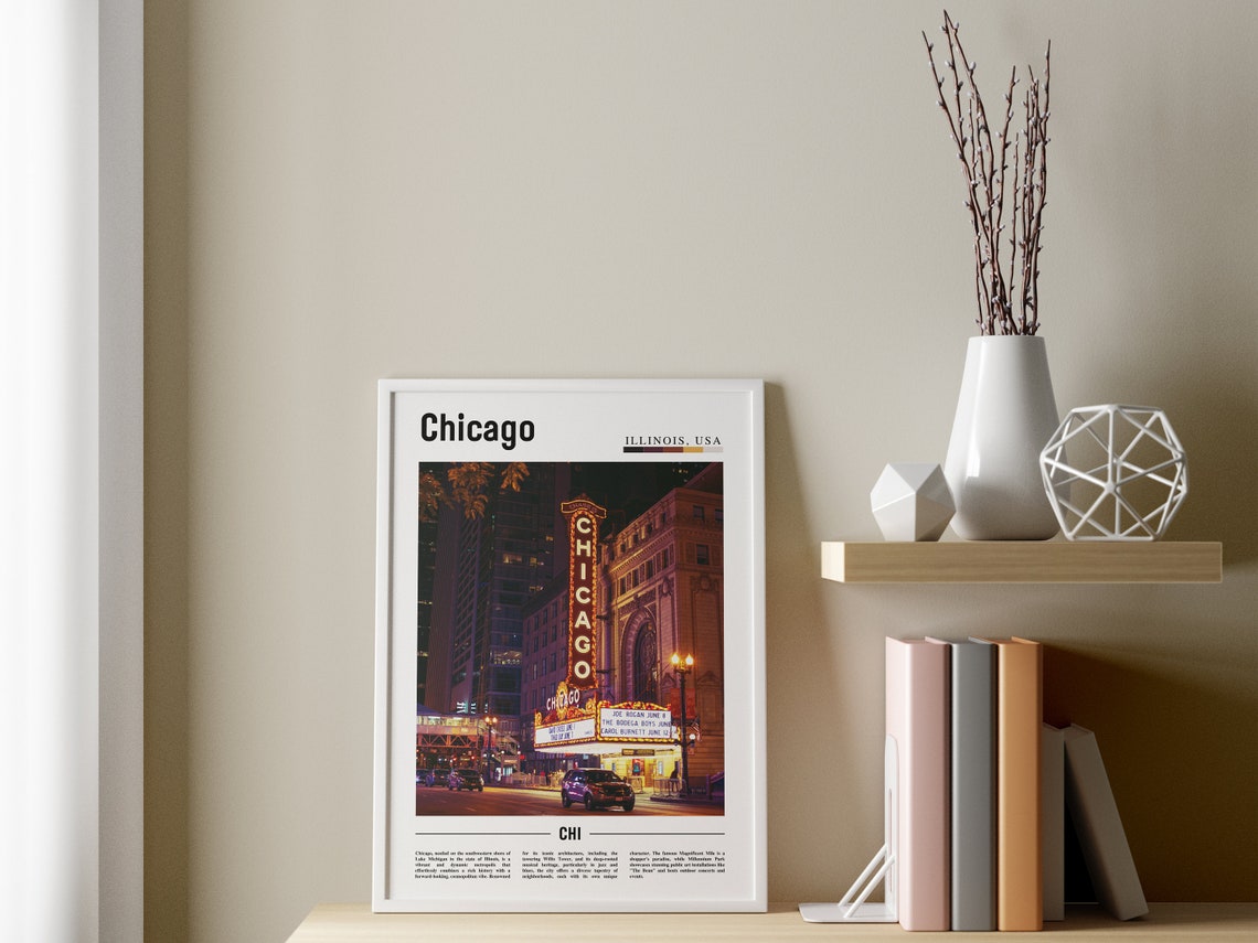 Chicago Print Chicago Poster Chicago Wall Art United States Photo United States Poster United States Print - Image 3