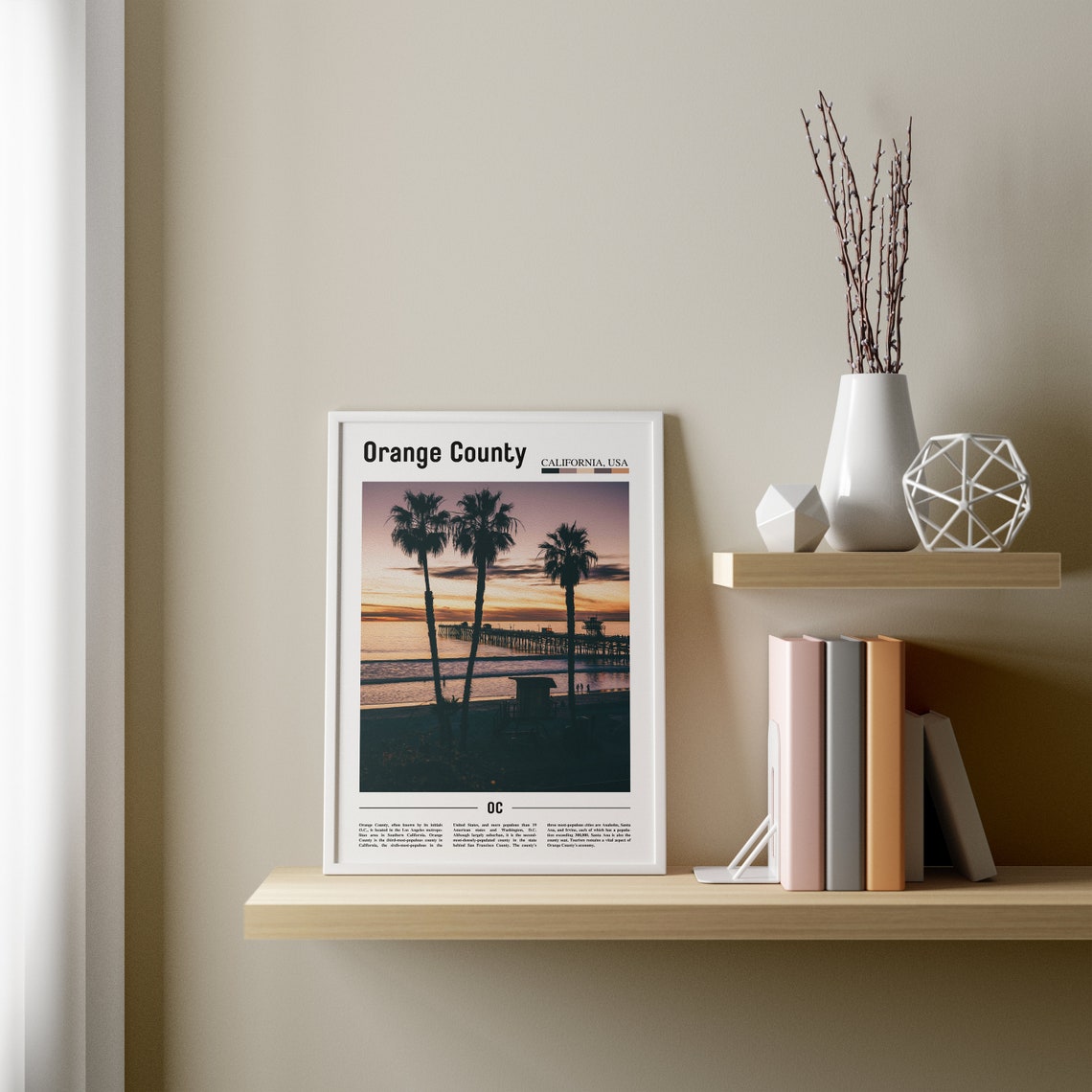 Orange County Print Orange County Poster Orange County Wall Art Minimal Travel Print Minimal Travel City Poster Oil Painting Poster - Image 2