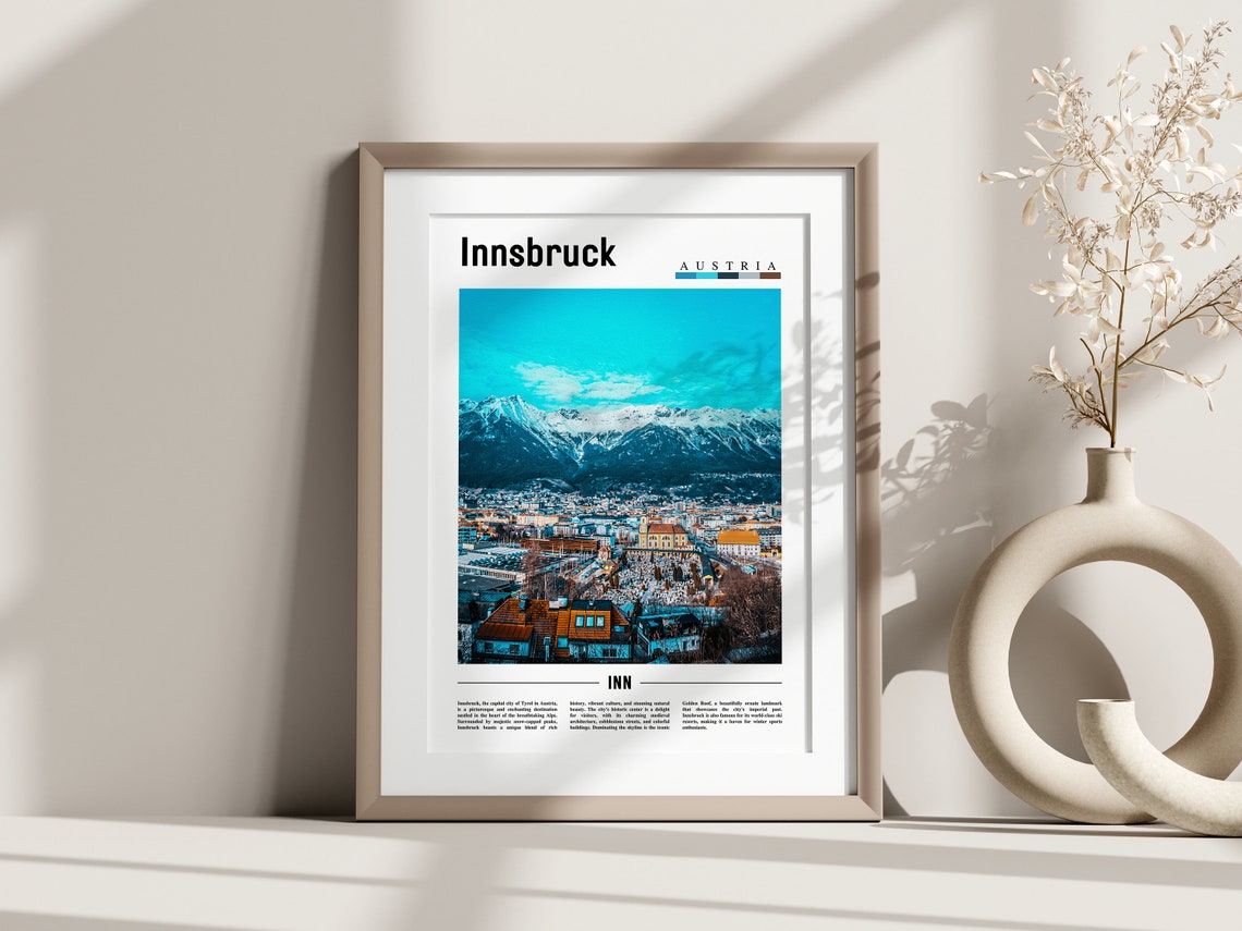 Innsbruck Poster Innsbruck Print Innsbruck Wall Art Europe Photo Europe Poster Europe Print Travel Poster - Image 3