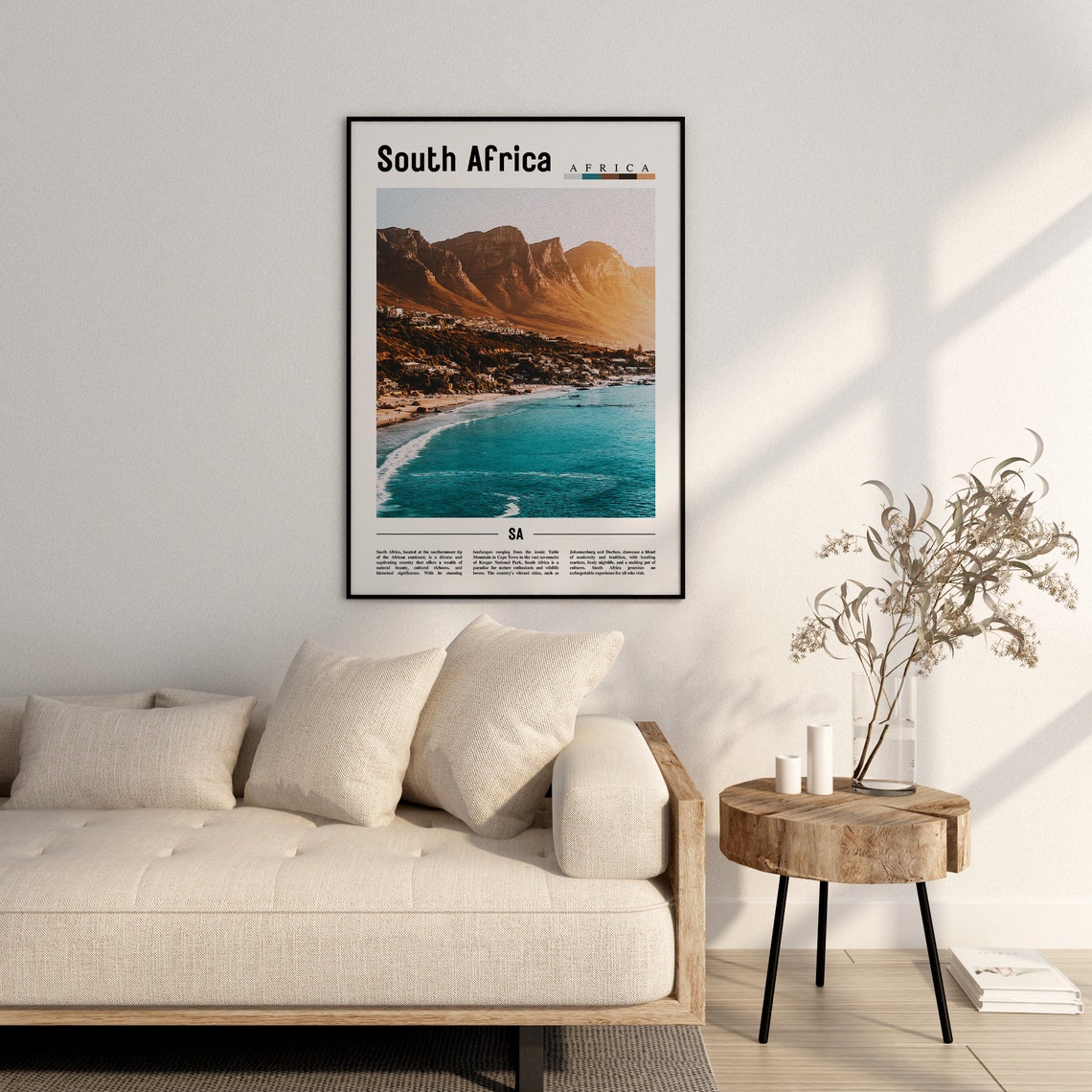 South Africa Poster South Africa Print South Africa Wall Art Minimal Travel Print Travel Destination Oil Painting Poster - Image 3