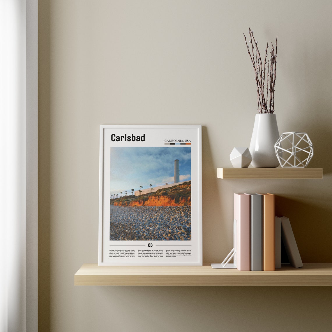 Carlsbad Print Carlsbad Poster Carlsbad Wall Art Oil Painting Poster Colorful City Print City Artwork Travel Artwork Travel Wall Art - Image 3