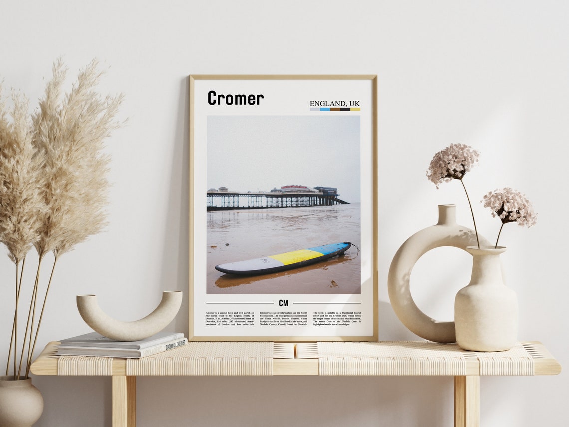 Cromer Print Cromer Poster Cromer Wall Art Minimal Travel Print Minimal City Poster Travel Destination City Print Oil Painting Poster - Image 5