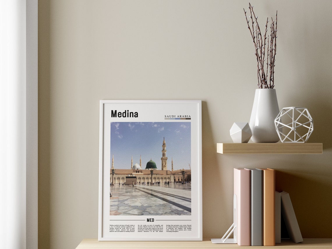 Medina Poster Medina Print Medina Wall Art Minimal Travel Print Travel Destination Oil Painting Poster - Image 3