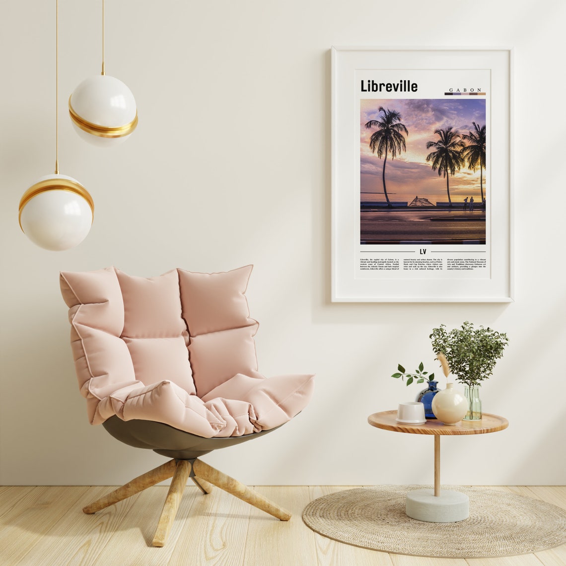 Libreville Poster Libreville Print Libreville Wall Art Minimal Travel Print Travel Destination Oil Painting Poster - Image 6