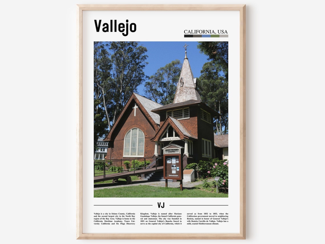 Vallejo Print Vallejo Poster Vallejo Wall Art Minimal Travel Print Minimal City Poster Travel Destination City Print Oil Painting Poster