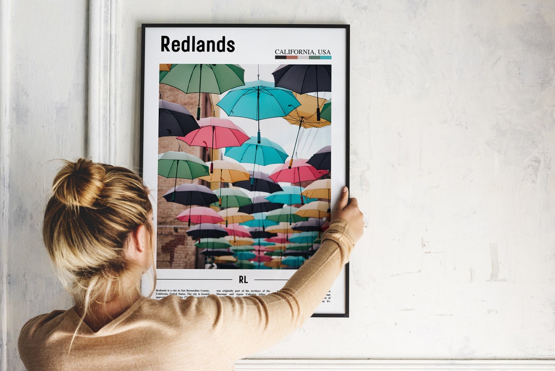 Redlands Print Redlands Poster Redlands Wall Art Minimal Travel Print Minimal City Poster Colorful City Print Oil Painting Poster - Image 4