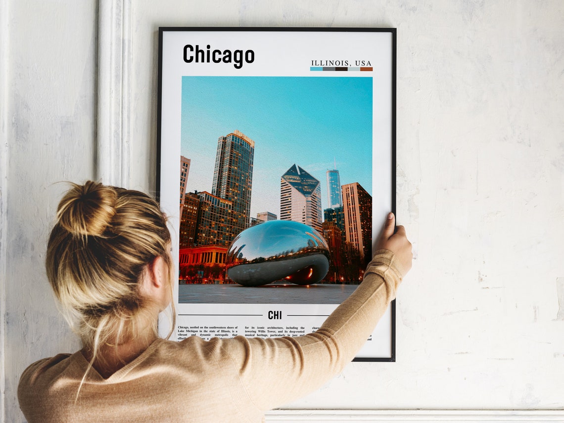 Chicago Print Chicago Poster Chicago Wall Art United States Photo United States Poster United States Print - Image 5