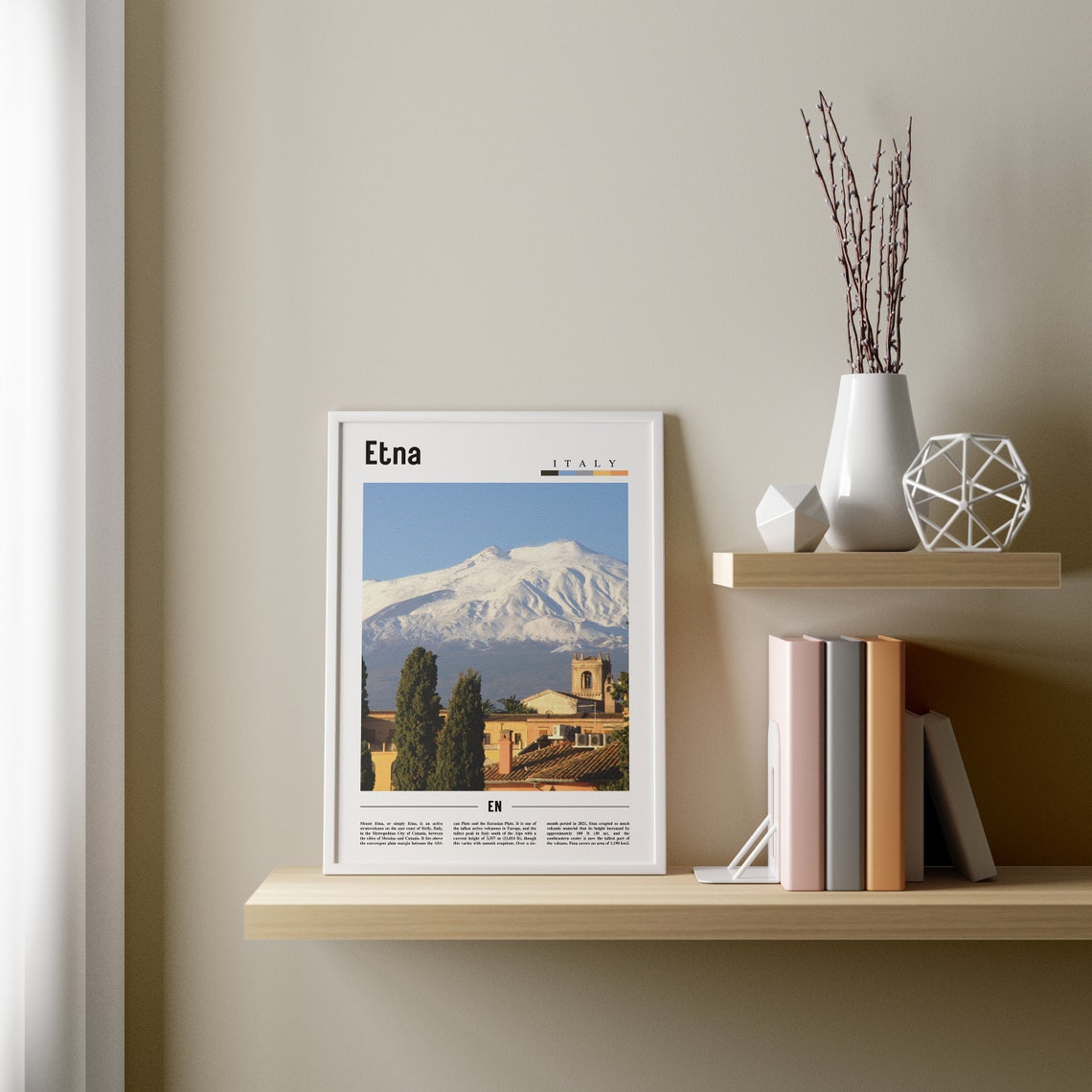 Etna Print Etna Poster Etna Wall Art Italy Photo Italy Poster Italy Print Italy Wall Art Minimal Travel Poster - Image 4