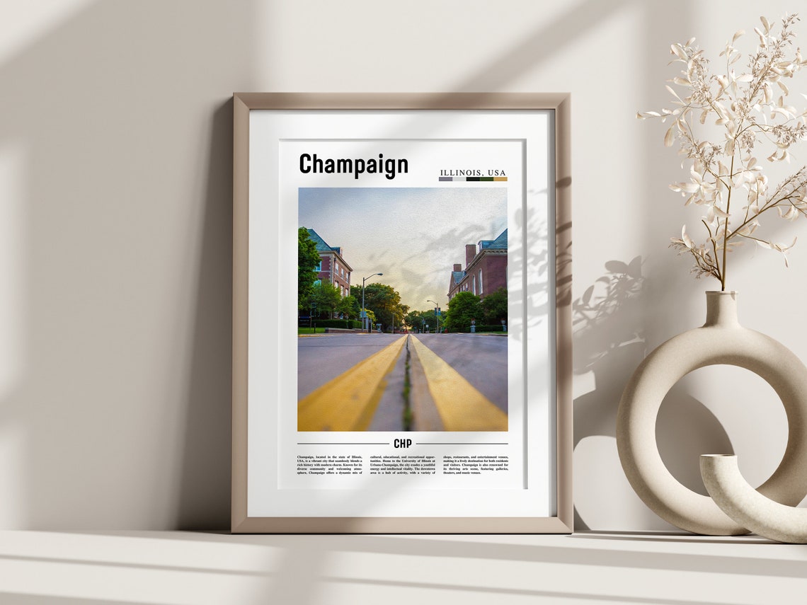 Champaign Poster Champaign Print Champaign Wall Art United States Photo United States Poster United States Print - Image 3