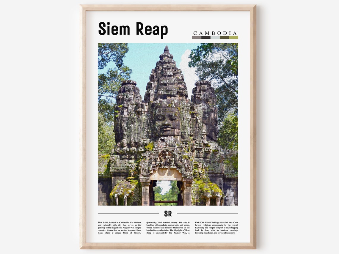 Siem Reap Poster Siem Reap Print Siem Reap Wall Art Asia Print Asia Poster Asia Photo Minimal Travel Poster
