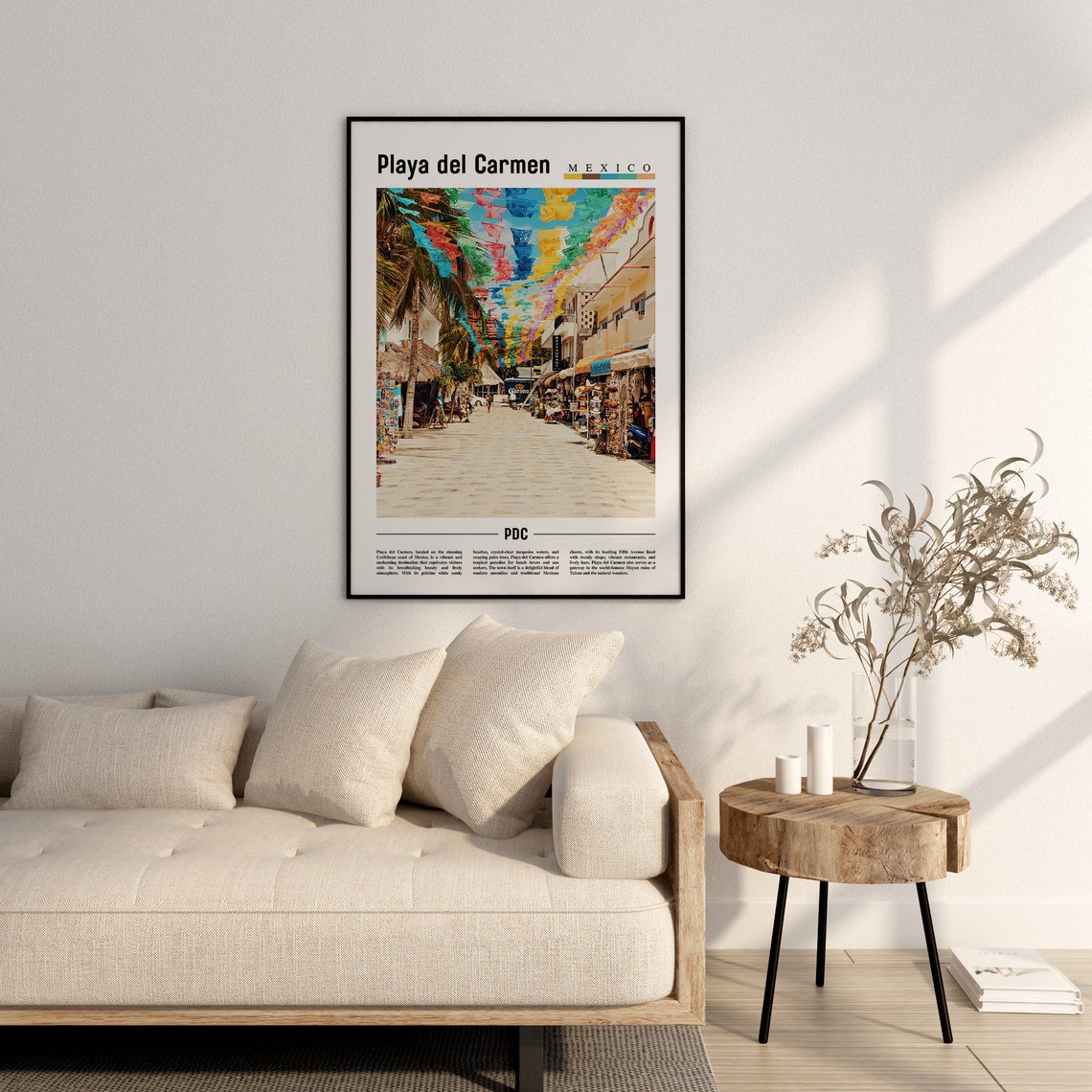 Playa Del Carmen Poster Playa Del Carmen Print Playa Del Carmen Wall Art Minimal Travel Print Travel Destination Oil Painting Poster - Image 3