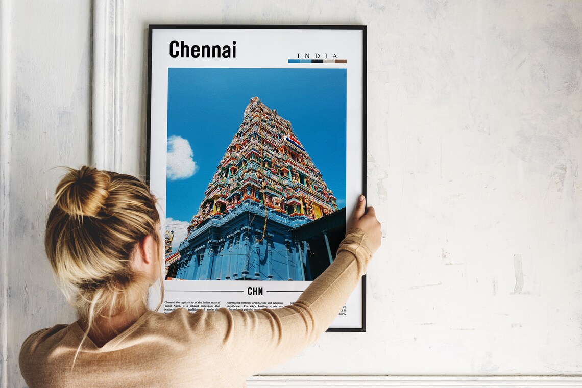 Chennai Poster Chennai Print Chennai Wall Art Asia Print Asia Poster Asia Photo Minimal Travel Poster - Image 5