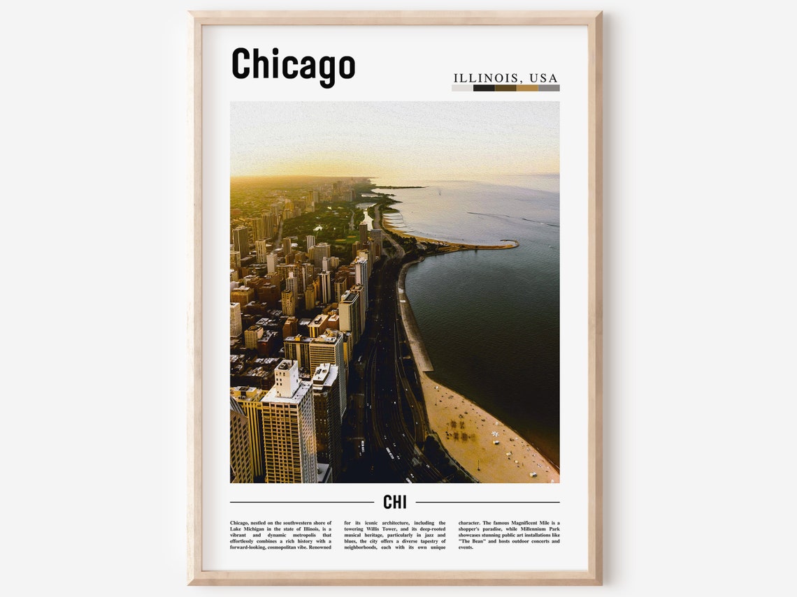 Chicago Print Chicago Poster Chicago Wall Art United States Photo United States Poster United States Print