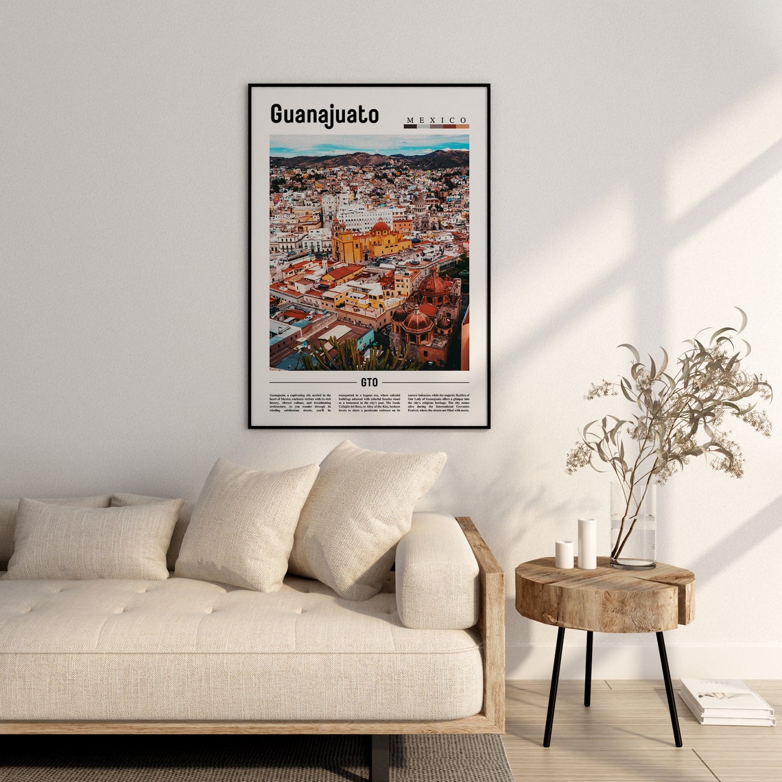 Guanajuato Poster Guanajuato Print Guanajuato Wall Art Minimal Travel Print Travel Destination Oil Painting Poster - Image 3