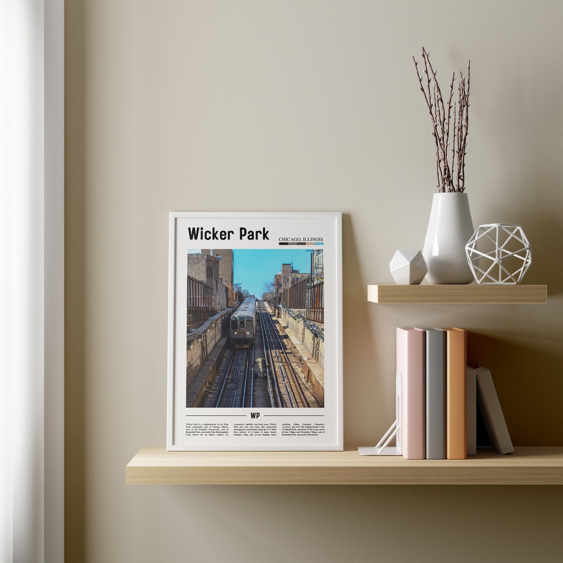 Wicker Park Print Wicker Park Poster Wicker Park Wall Art Minimal Travel Print Minimal City Poster Travel Destination Oil Painting Poster - Image 2