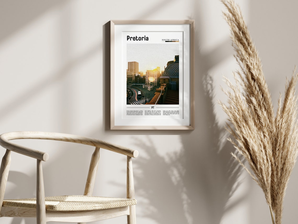 Pretoria Poster Pretoria Print Pretoria Wall Art Minimal Travel Print Travel Destination Oil Painting Poster - Image 2