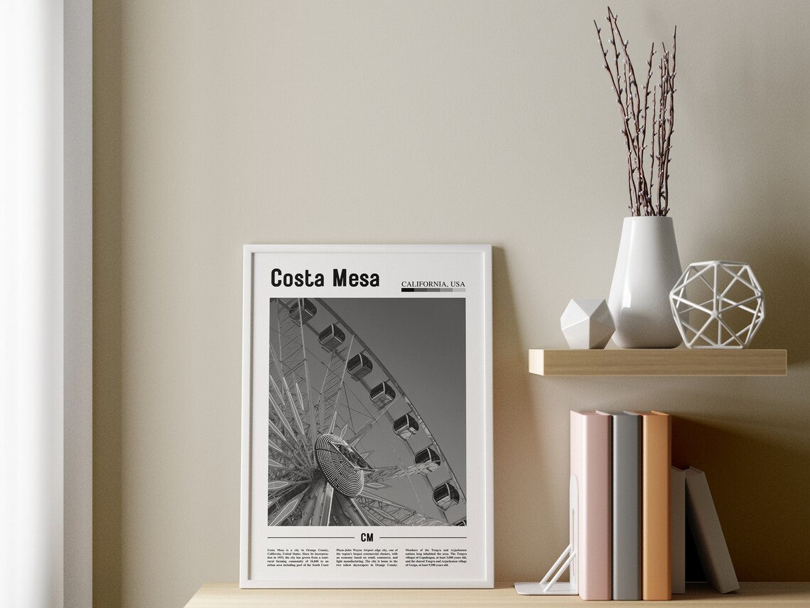 Costa Mesa Travel Poster, Minimal Travel Print - Image 3